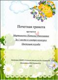 За 1 место в конкурсе ДОУ "Цветущая клумба" За 1 место в конкурсе ДОУ "Цветущая клумба"