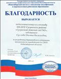 Благодарность от НИПКиПРО за разработку вариативного содержания программы по краеведению для ДОО Новосибирской области, 2018г. Благодарность от НИПКиПРО за разработку вариативного содержания программы по краеведению для ДОО Новосибирской области, 2018г.